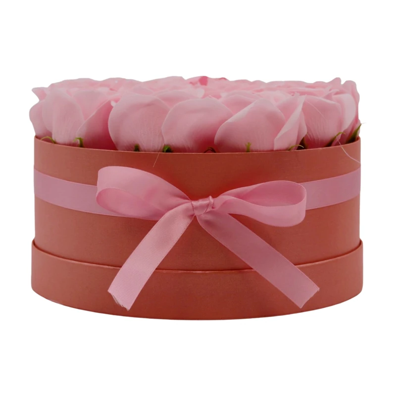 Mýdlová kytice v kulatém boxu